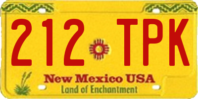 NM license plate 212TPK