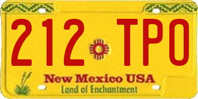 NM license plate 212TPO