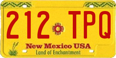 NM license plate 212TPQ