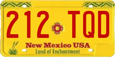 NM license plate 212TQD