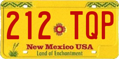 NM license plate 212TQP