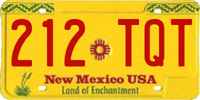 NM license plate 212TQT