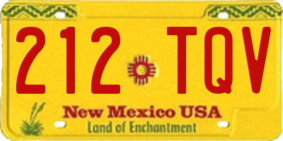 NM license plate 212TQV