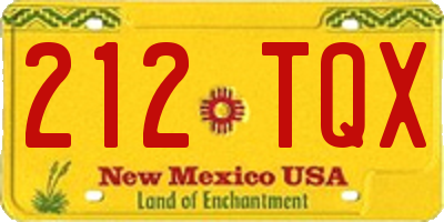 NM license plate 212TQX