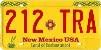 NM license plate 212TRA