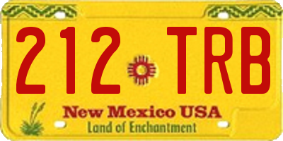 NM license plate 212TRB