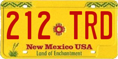 NM license plate 212TRD