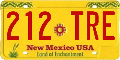 NM license plate 212TRE