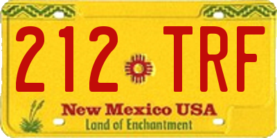 NM license plate 212TRF