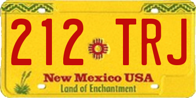 NM license plate 212TRJ