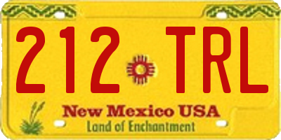 NM license plate 212TRL