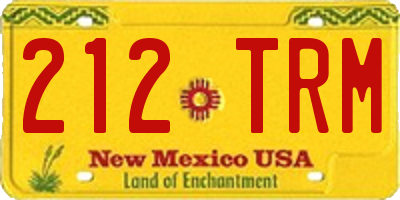 NM license plate 212TRM