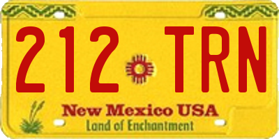 NM license plate 212TRN