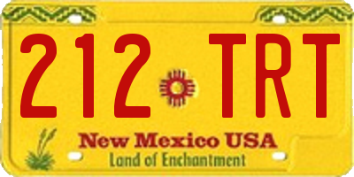 NM license plate 212TRT