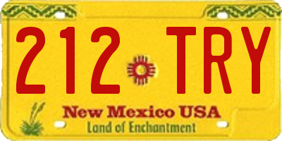 NM license plate 212TRY