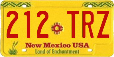 NM license plate 212TRZ