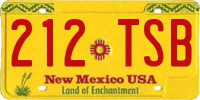 NM license plate 212TSB