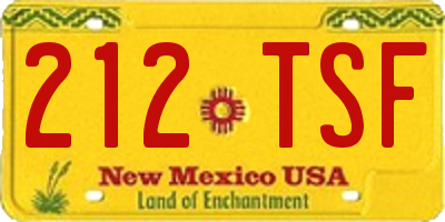 NM license plate 212TSF