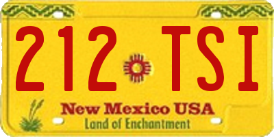 NM license plate 212TSI