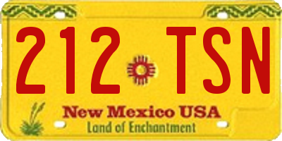 NM license plate 212TSN