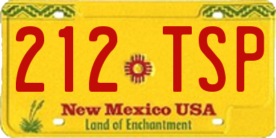 NM license plate 212TSP