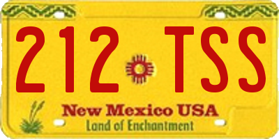 NM license plate 212TSS