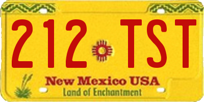 NM license plate 212TST