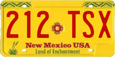 NM license plate 212TSX