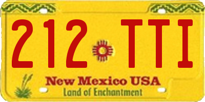 NM license plate 212TTI