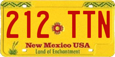 NM license plate 212TTN