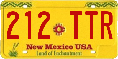 NM license plate 212TTR