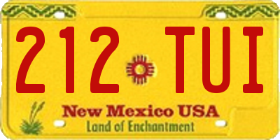 NM license plate 212TUI