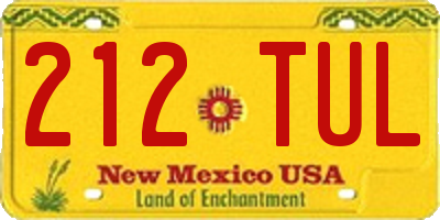NM license plate 212TUL