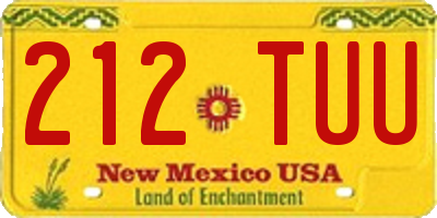 NM license plate 212TUU