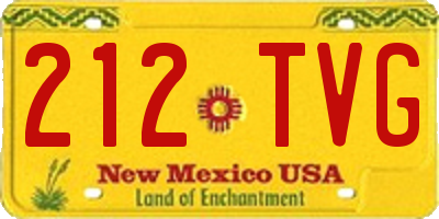 NM license plate 212TVG