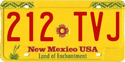 NM license plate 212TVJ