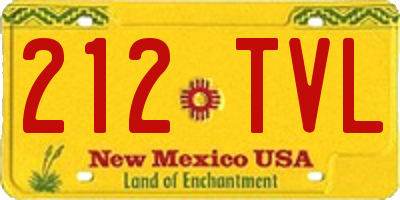 NM license plate 212TVL
