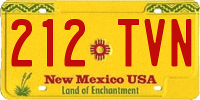 NM license plate 212TVN