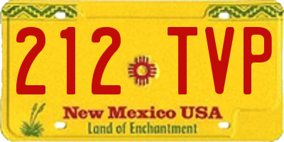 NM license plate 212TVP
