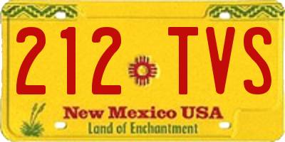NM license plate 212TVS