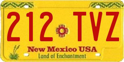 NM license plate 212TVZ