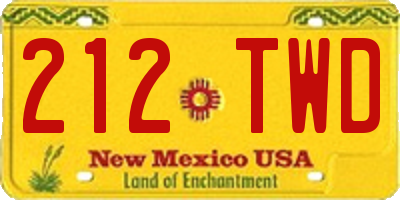 NM license plate 212TWD