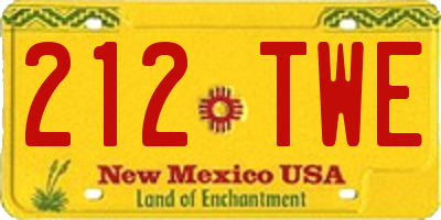 NM license plate 212TWE