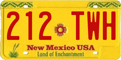 NM license plate 212TWH