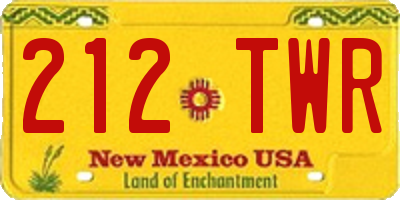 NM license plate 212TWR