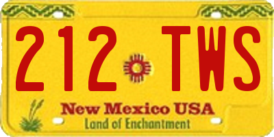 NM license plate 212TWS