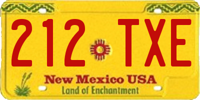 NM license plate 212TXE