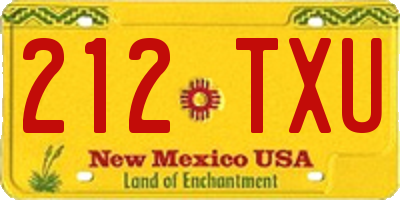 NM license plate 212TXU