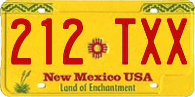 NM license plate 212TXX