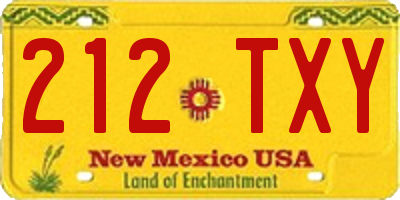 NM license plate 212TXY
